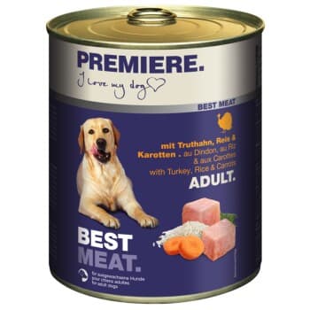 PREMIERE Best Meat nourriture humide pour chien, adulte Dinde et légumes 24x800 g