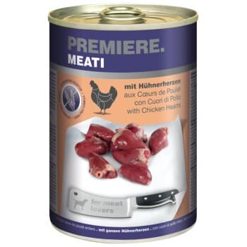 PREMIERE Meati nourriture humide pour chien, adulte Cœur de poulet 6x400 g