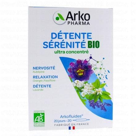 ARKOPHARMA Arkofluides - Détente sérénité sommeil bio boîte 20 ampoules